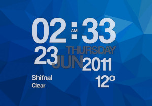 Clock live wallpaper showing time, date and weather condition for Android devices